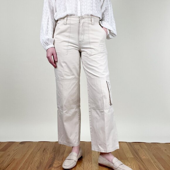 Vintage 90s Y2K Cargo Utility Pants Straight Leg High Rise Fit Chore Trousers - Picture 9 of 9